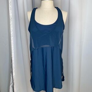 Lululemon Twist Around Tank in navy blue Size 12 Built in Bra